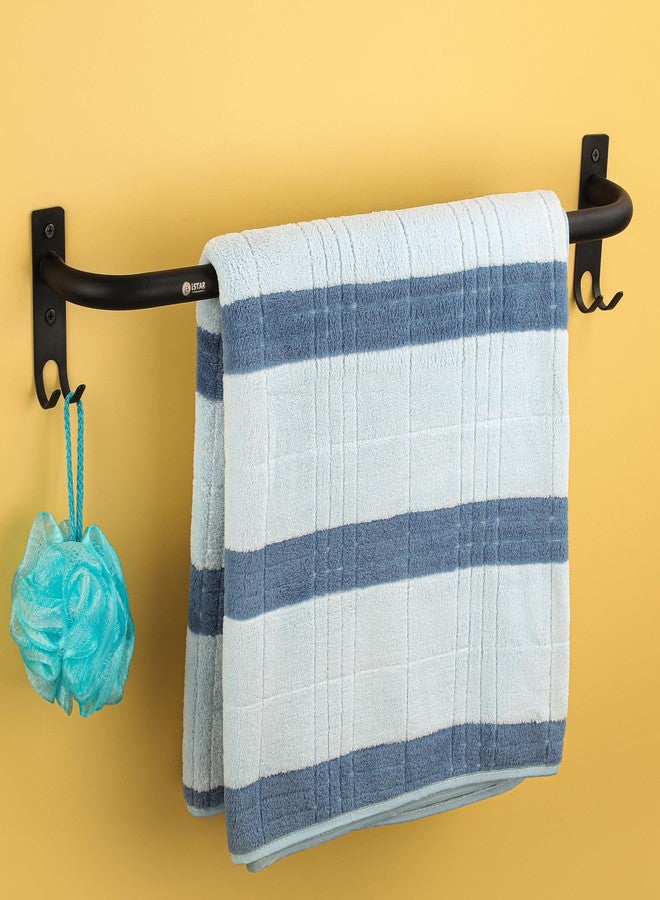 iSTAR Round Stainless Steel 24 Inch Towel Rod Towel Rack for Bathroom Bar Hanger Stand Bathroom Accessories (Black) - Image 1